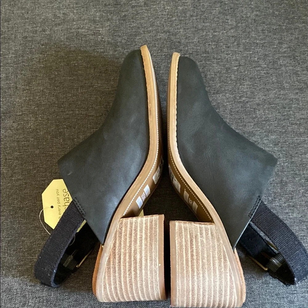 TOMS Leila Black Leather Slingback Mules size 7 - Picture 11 of 12